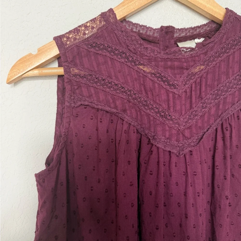 Anthropologie Seen Worn Kept Lace Detail Sleeveless Blouse - Picture 3 of 8